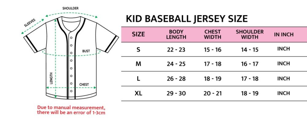 MLB Kid Baseball Jersey Size scaled