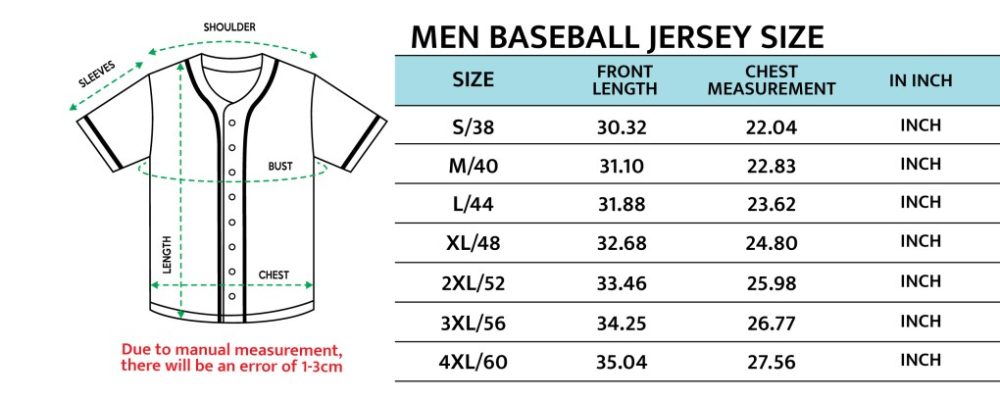 MLB Men Baseball Jersey Size scaled