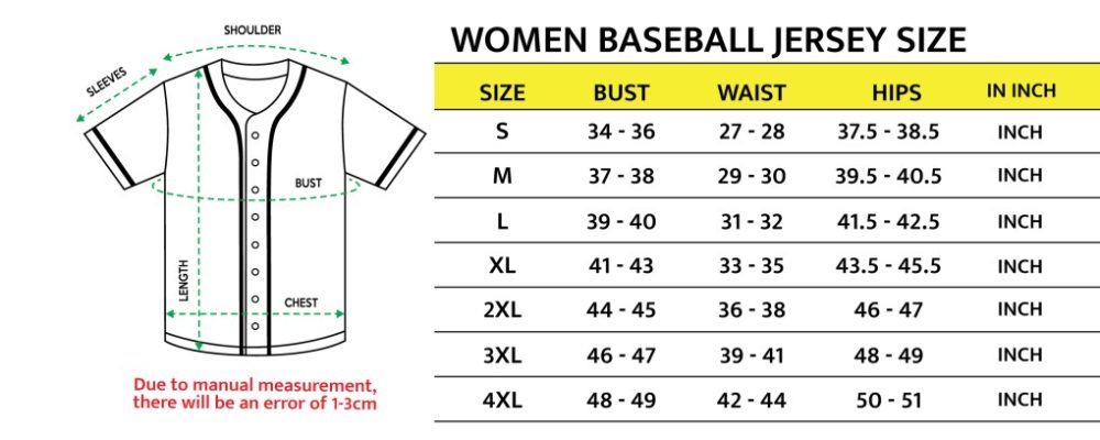 MLB Women Baseball Jersey Size scaled