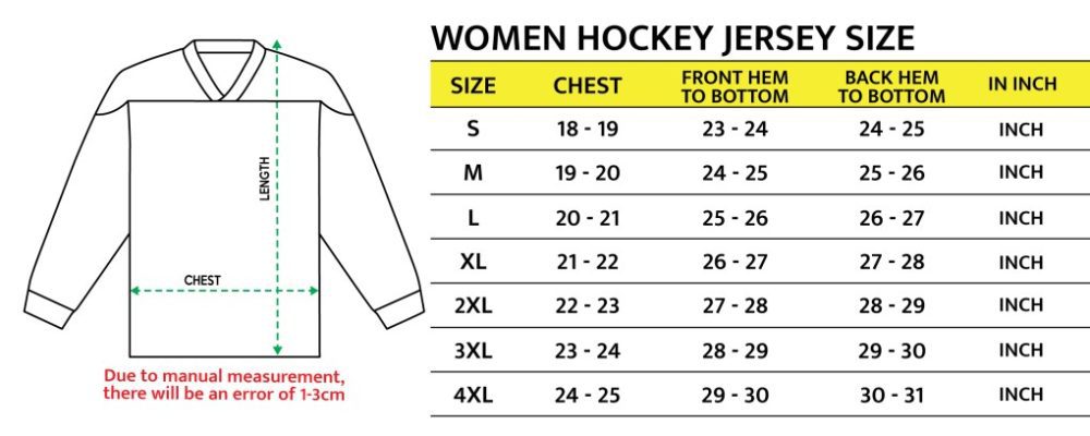 NHL Women Hockey Jersey Size scaled